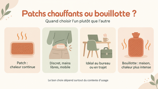 Patchs chauffants : quand les utiliser plutôt qu'une bouillotte