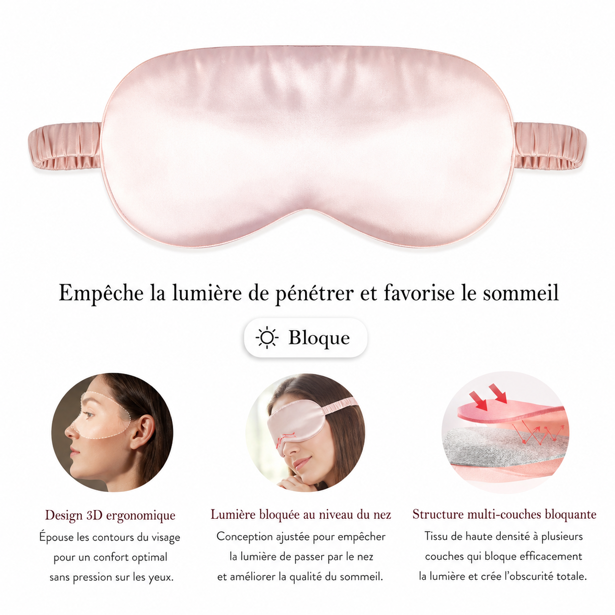 Masque Sommeil Imitation Soie Ultra-Doux