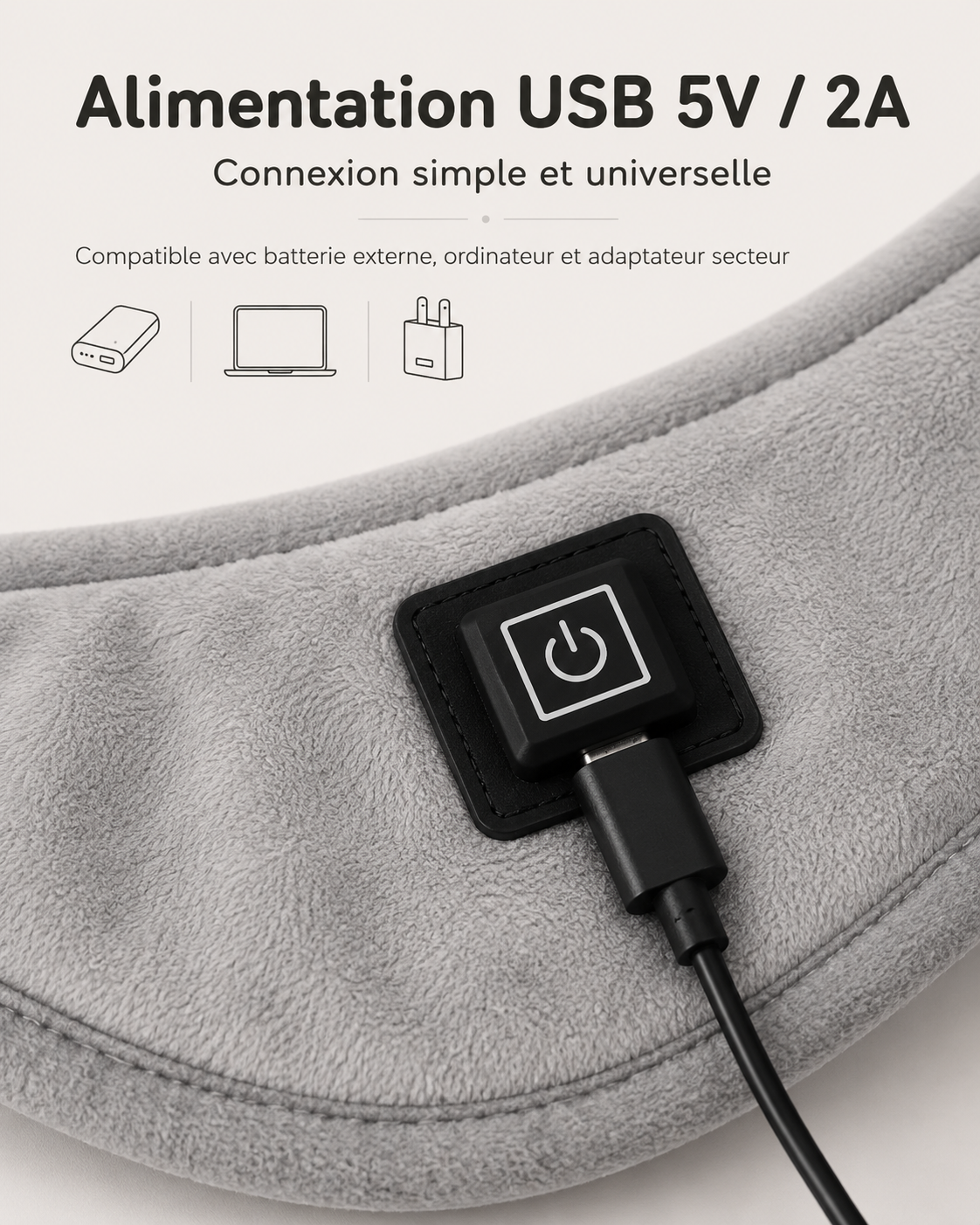 Coussin Chauffant Nuque USB 3 Niveaux