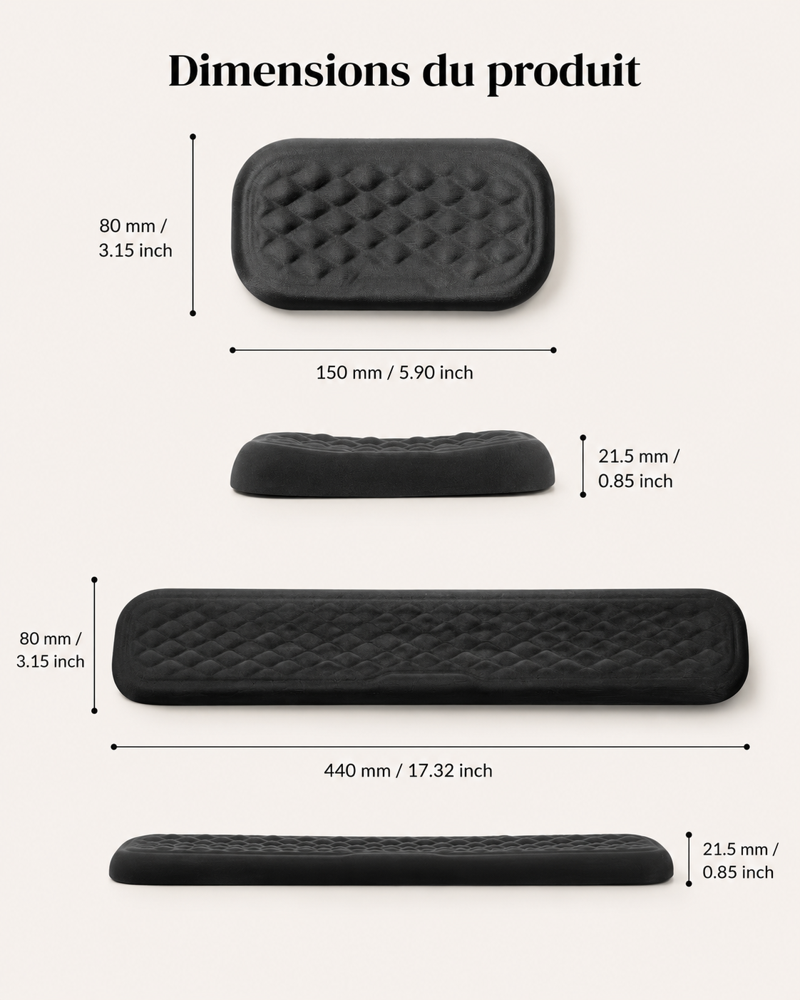 Repose-Poignet Clavier et Souris en Mousse à Mémoire de Forme
