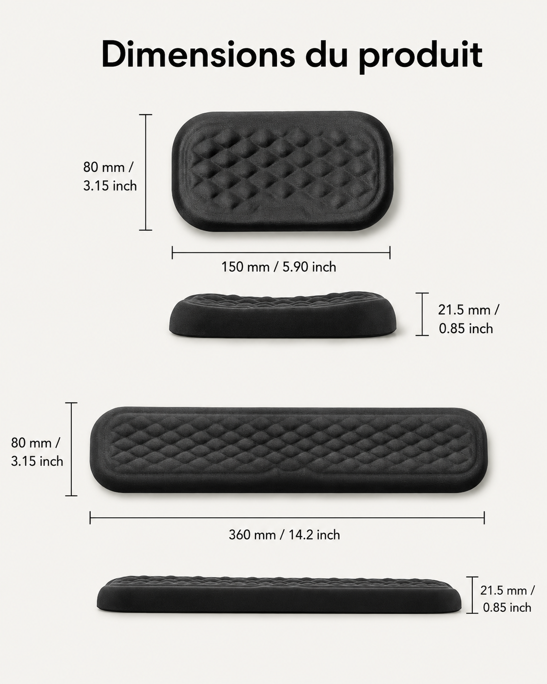 Repose-Poignet Clavier et Souris en Mousse à Mémoire de Forme