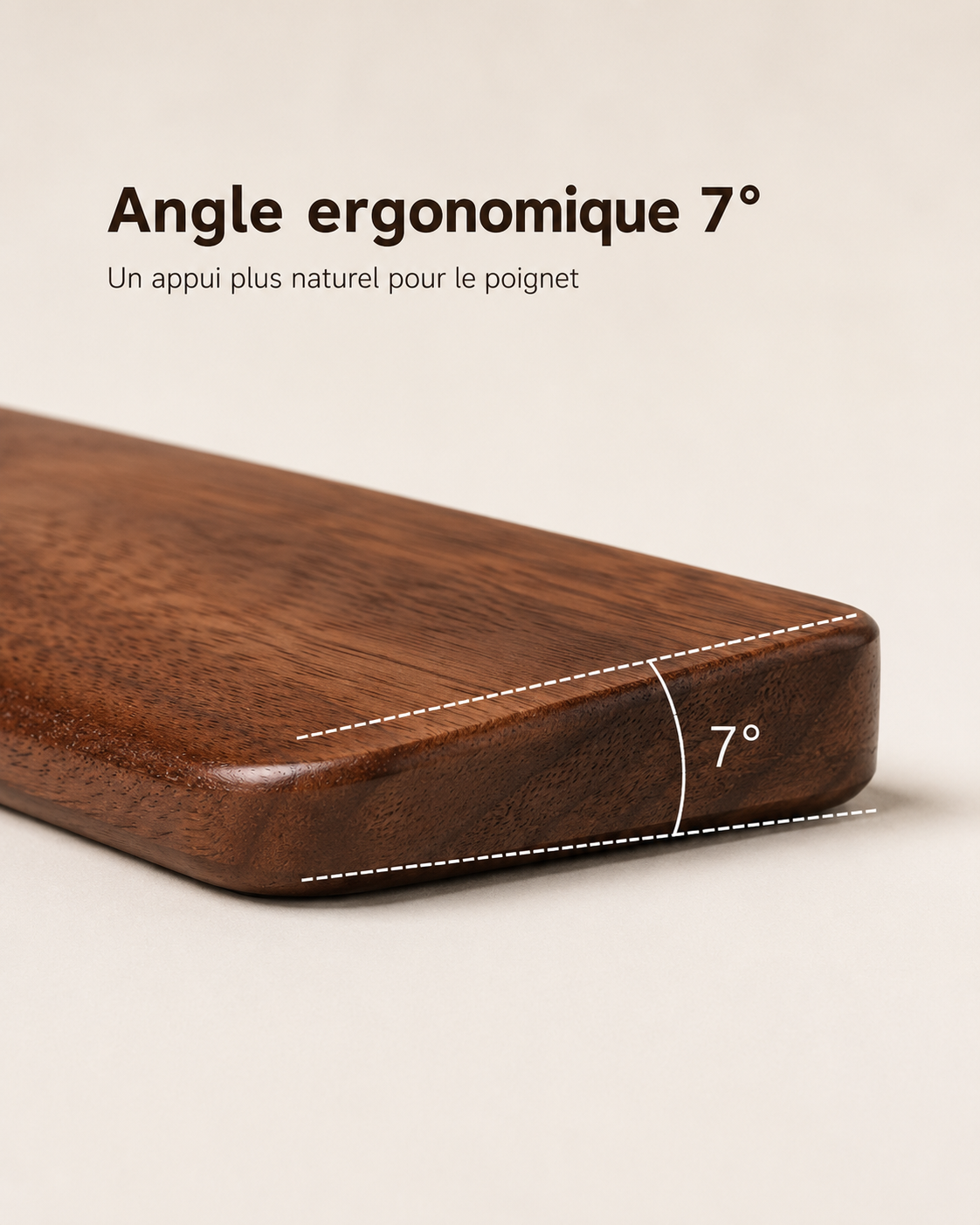 Repose-Poignet Clavier en Bois de Noyer Massif