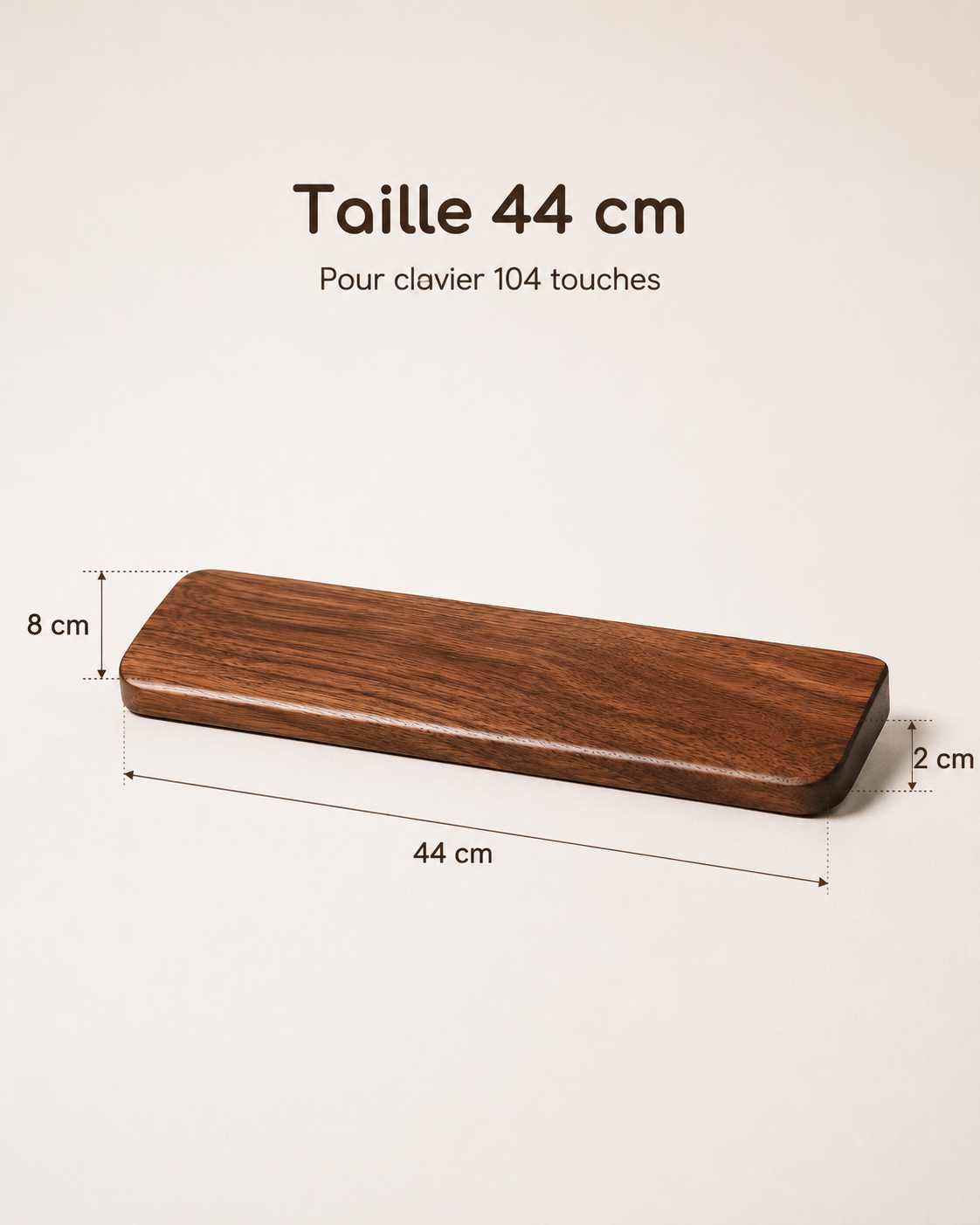 Repose-Poignet Clavier en Bois de Noyer Massif