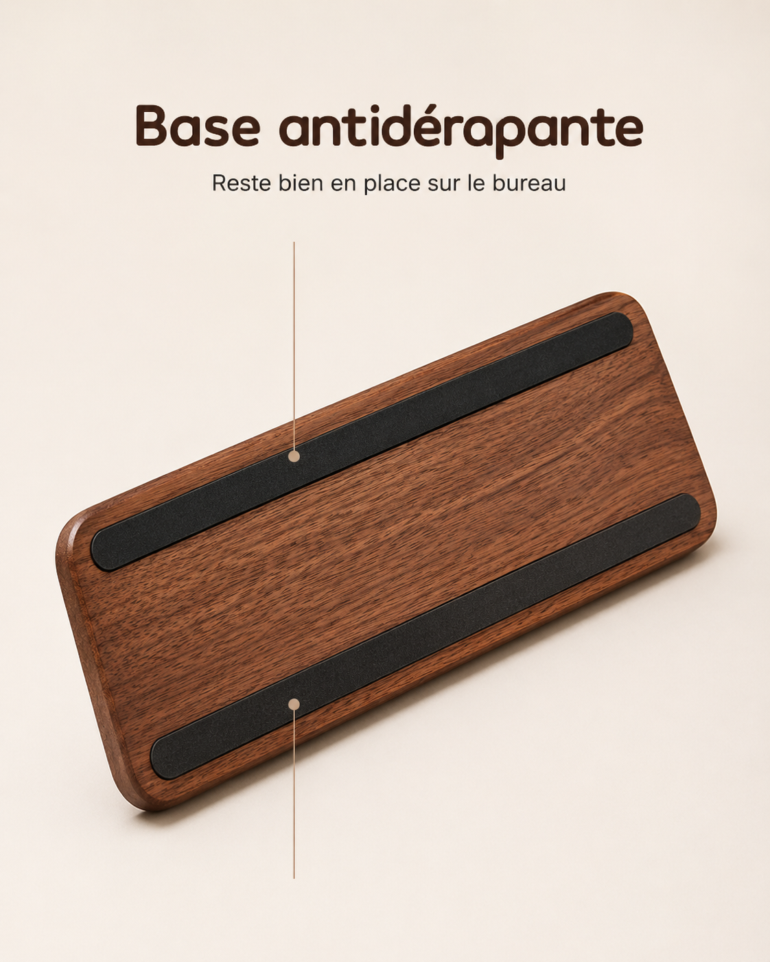 Repose-Poignet Clavier en Bois de Noyer Massif