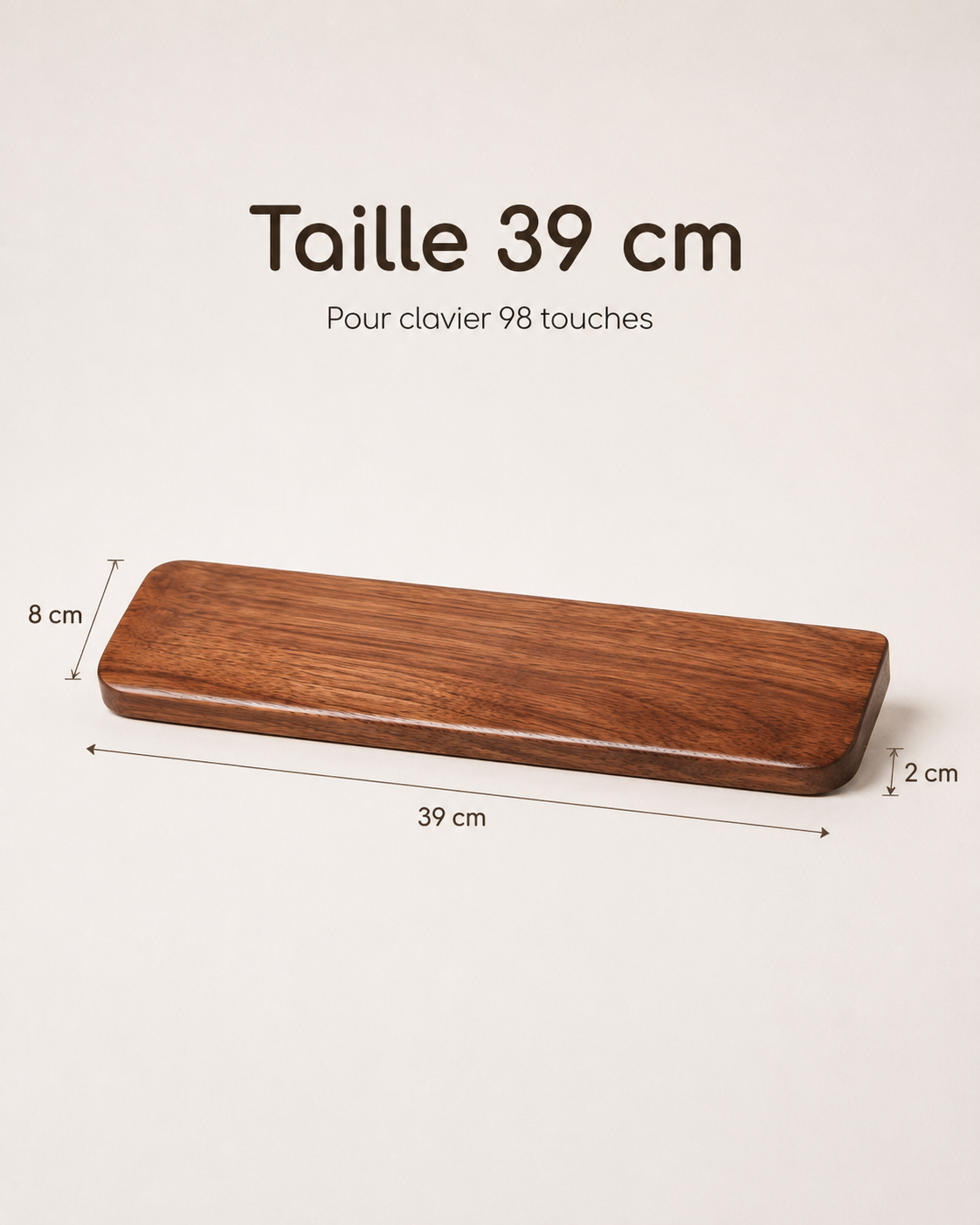 Repose-Poignet Clavier en Bois de Noyer Massif