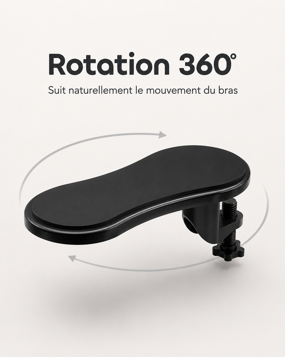 Repose-Bras de Bureau Pivotant à Fixation Pince