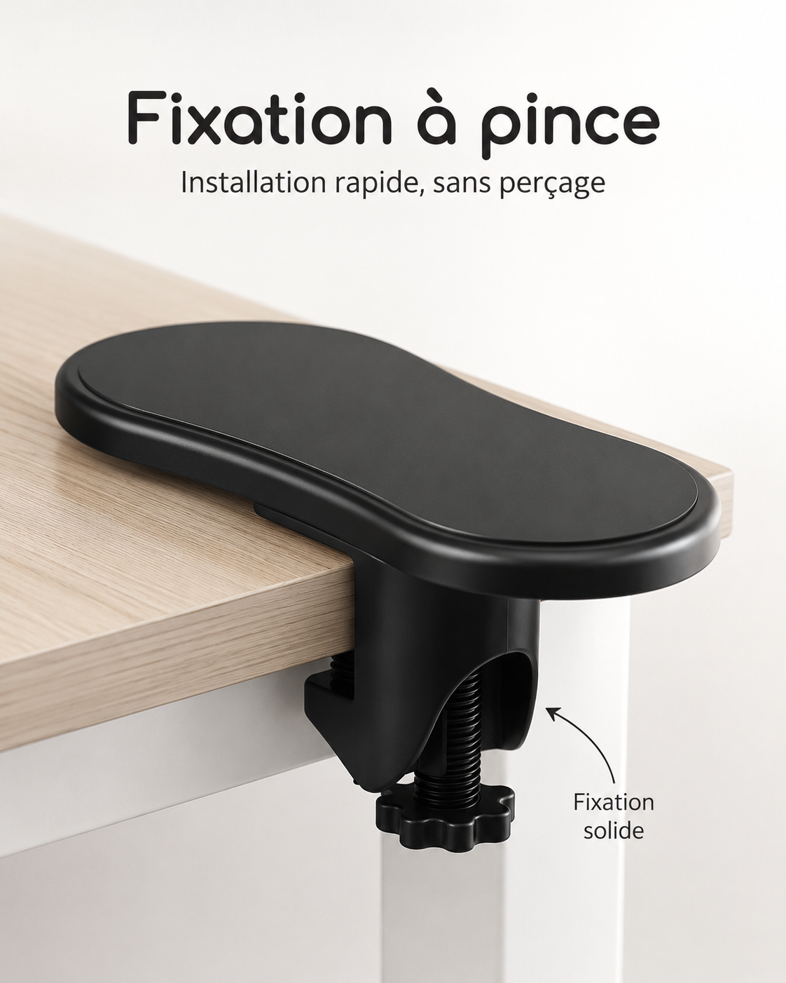 Repose-Bras de Bureau Pivotant à Fixation Pince
