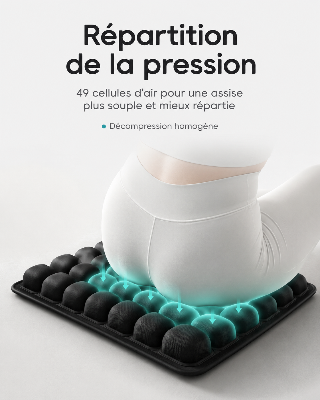 Coussin de Siège Gonflable Ergonomique Sans Pompe