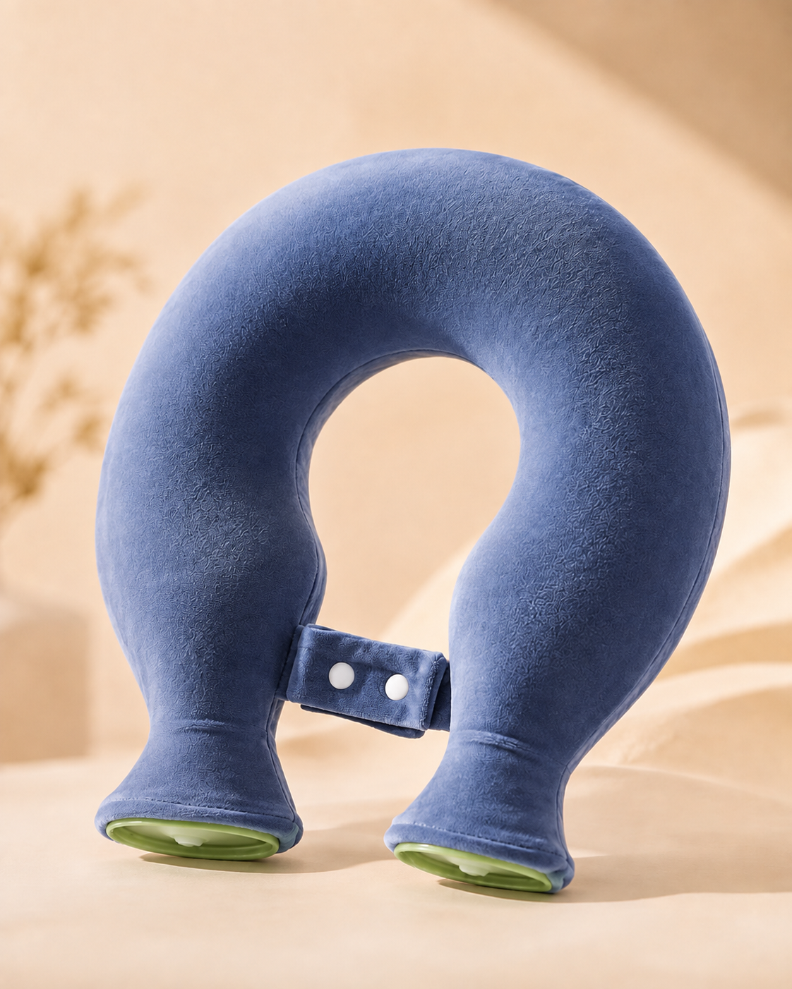 Bouillotte nuque en U, coloris bleu marine