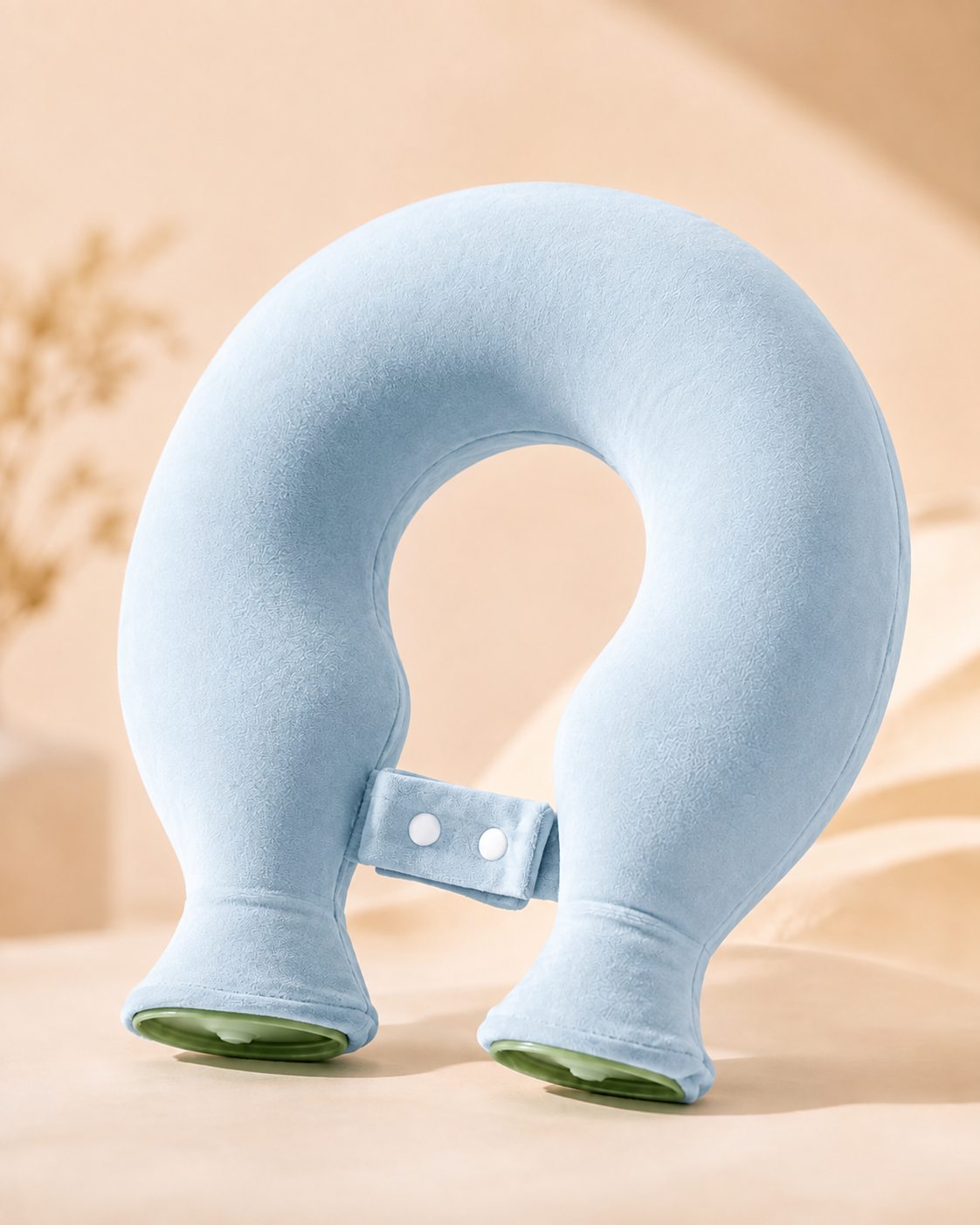 Bouillotte nuque en U, coloris bleu
