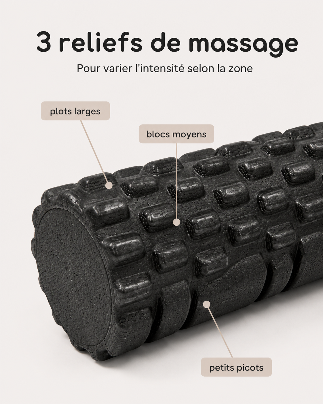 Rouleau de massage roulé sous les cuisses