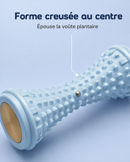 Forme creusée au centre du rouleau, qui épouse la voûte plantaire