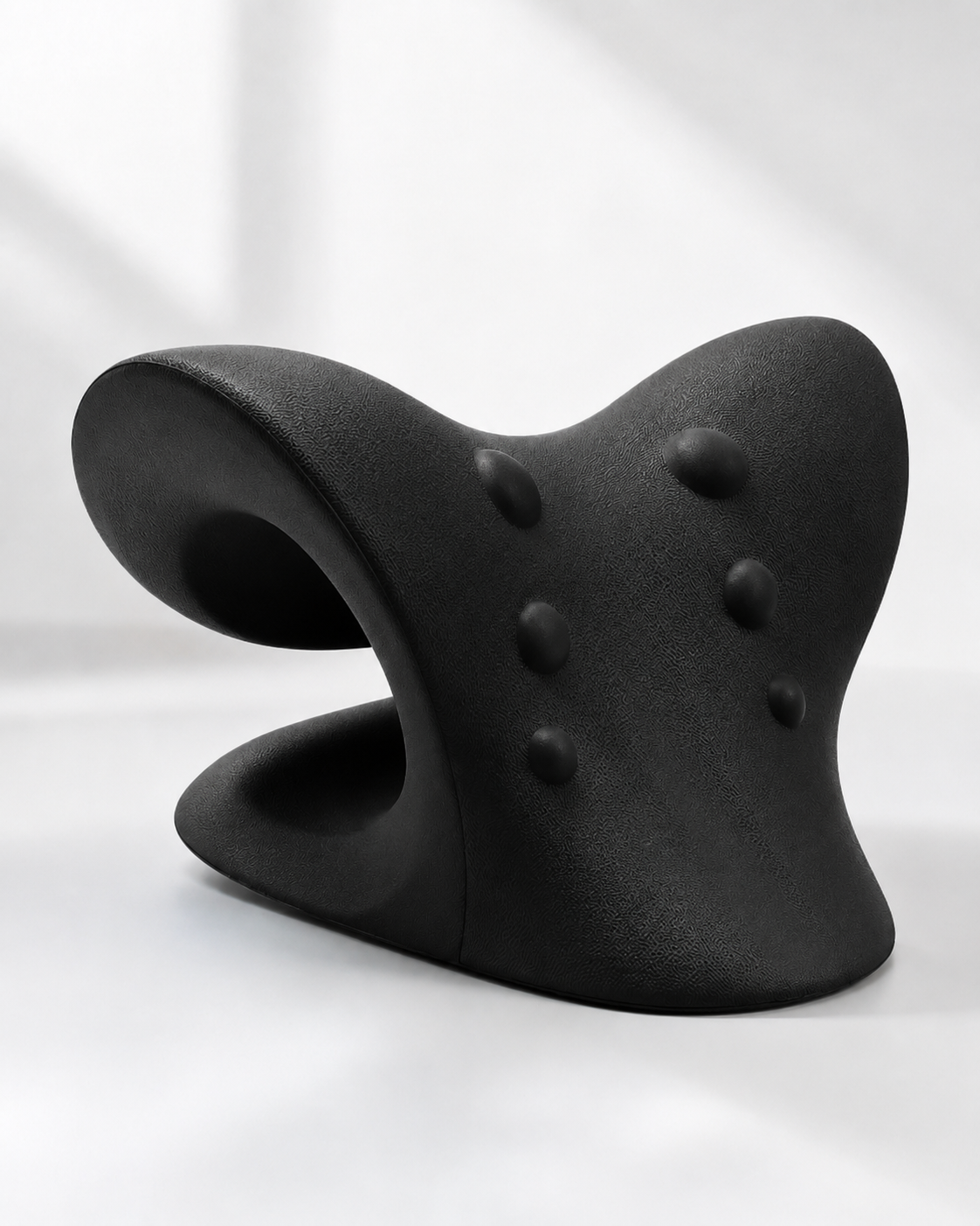 Coussin nuque ergonomique double face, coloris noir