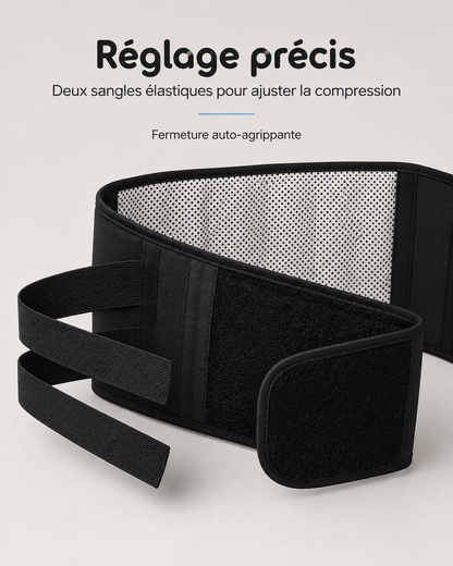 Fermeture auto-agrippante et sangles de réglage de la ceinture lombaire