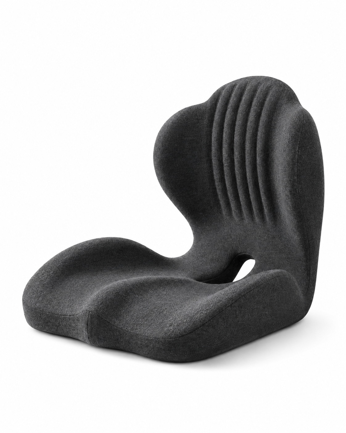 Coussin de chaise assise et dossier d'une seule pièce, vu de trois quarts