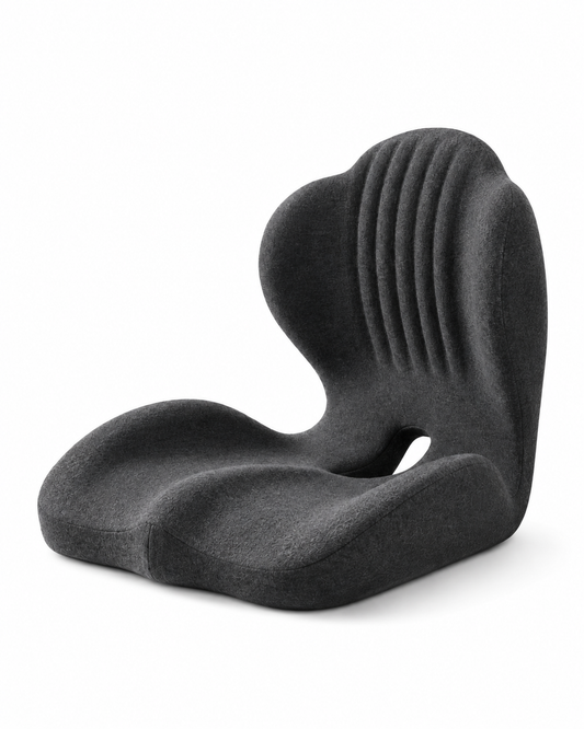 Coussin de chaise assise et dossier d'une seule pièce, vu de trois quarts