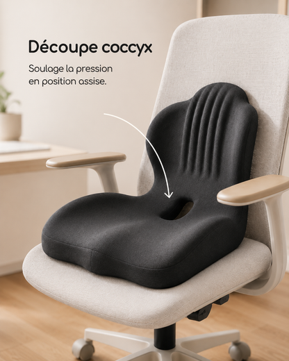 Découpe coccyx du coussin de chaise, qui soulage la pression en position assise