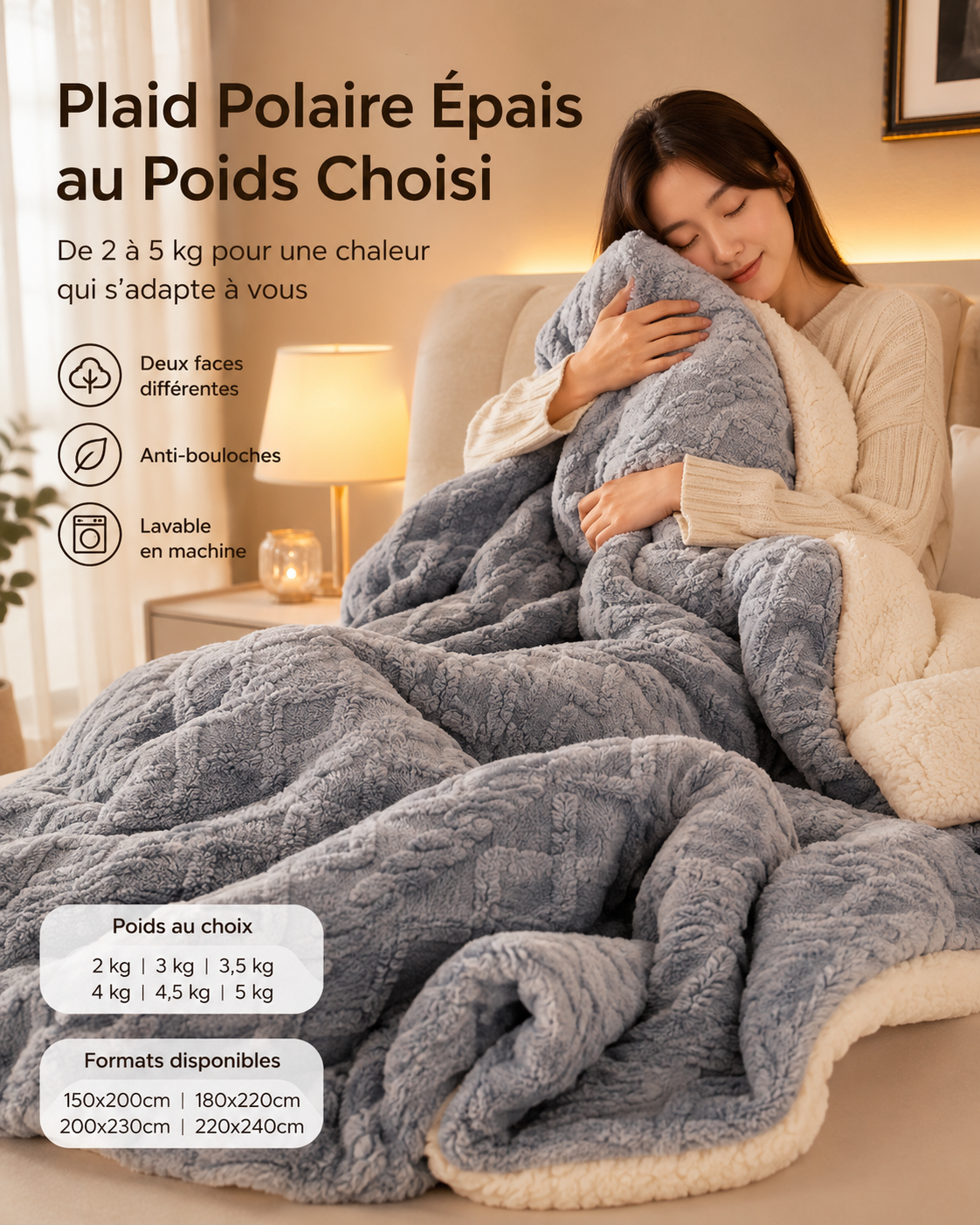Plaid Polaire Épais au Poids Choisi