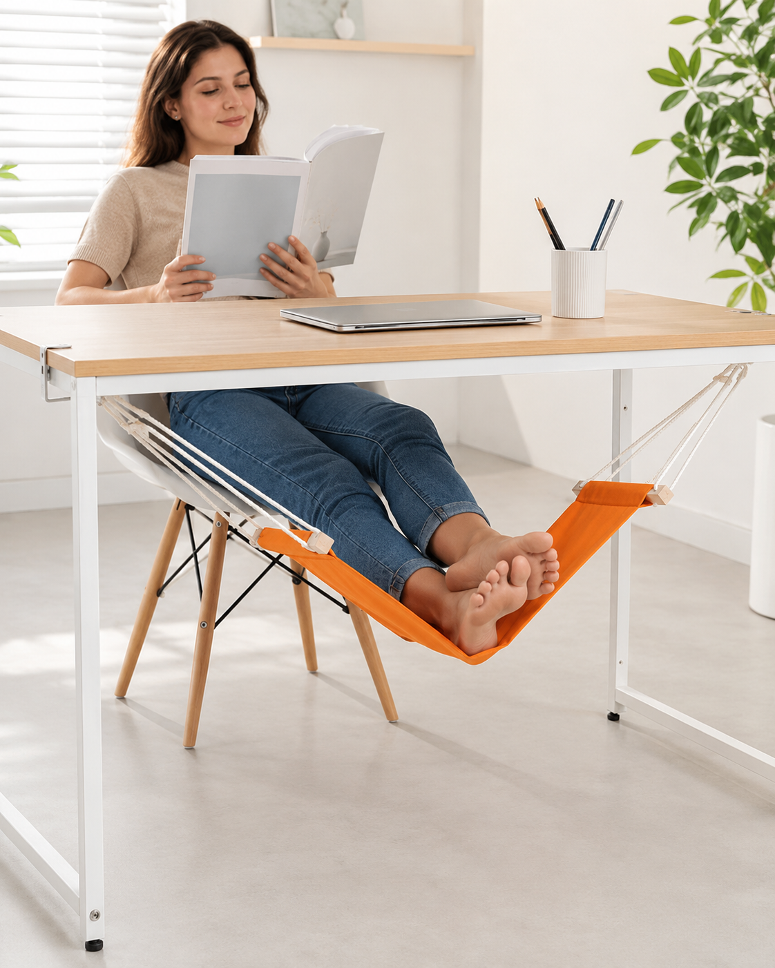 Repose-Pieds Ergonomique Hamac Suspendu de Bureau