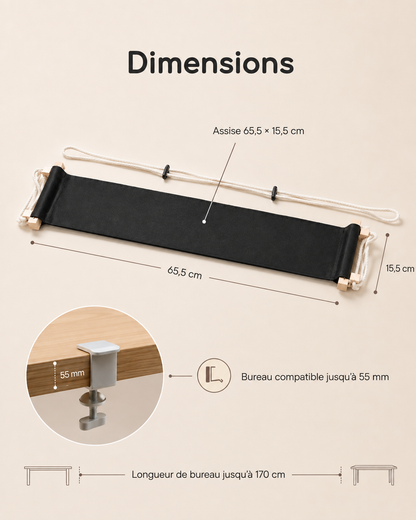 Repose-Pieds Ergonomique Hamac Suspendu de Bureau