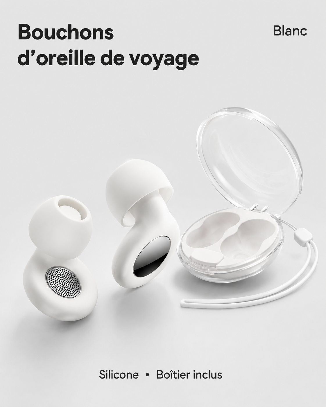 Bouchons d'Oreille de Voyage à Grille Amovible