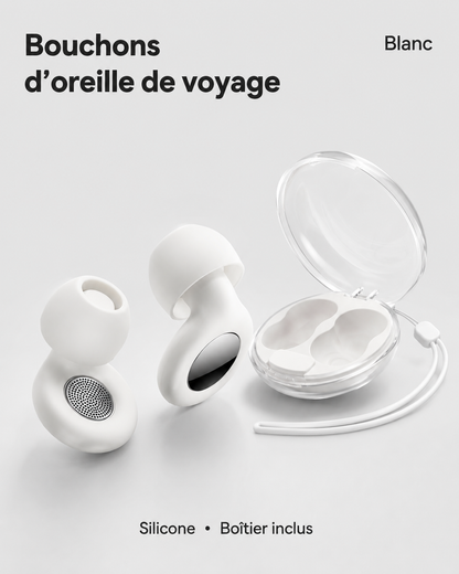 Bouchons d'Oreille de Voyage à Grille Amovible