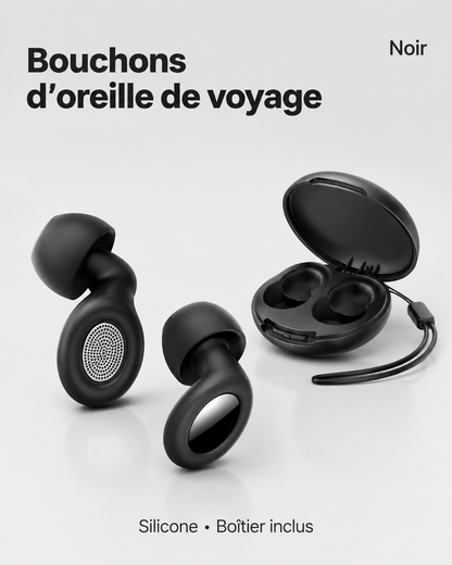 Bouchons d'Oreille de Voyage à Grille Amovible
