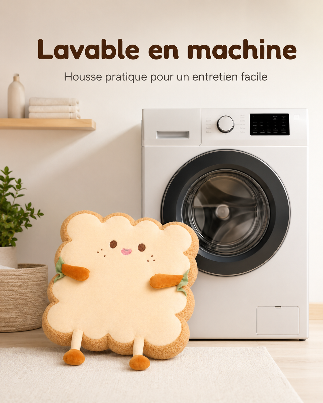 Coussin Pain de Mie Moelleux Anti-Fatigue