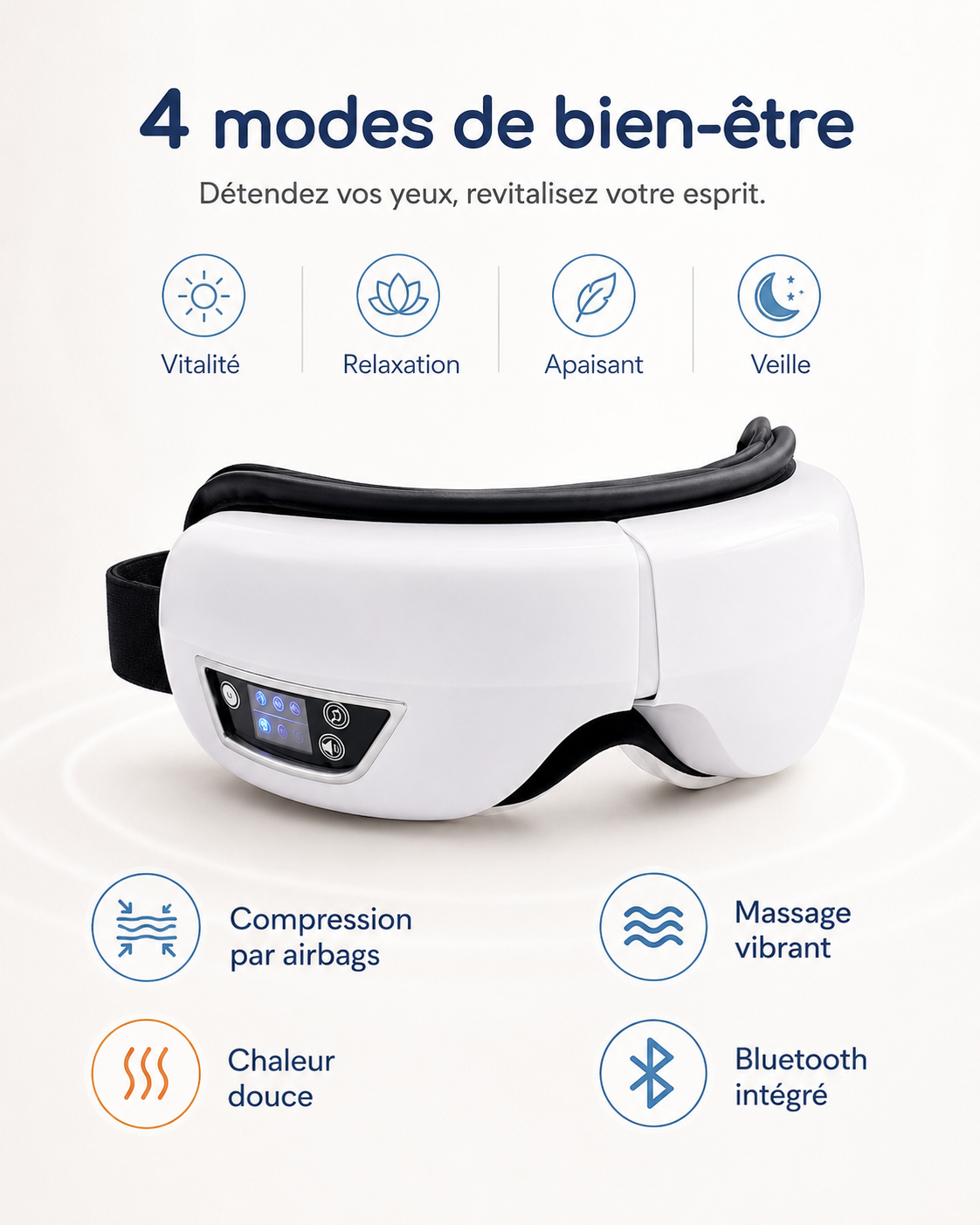 Masseur Oculaire Électrique Bluetooth