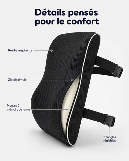 Coussin Lombaire Respirant Réglable Haut et Bas du Dos