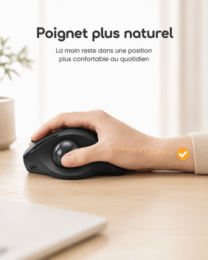 Souris Trackball Ergonomique Rechargeable Multi-Connexions