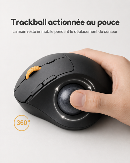 Souris Trackball Ergonomique Rechargeable Multi-Connexions