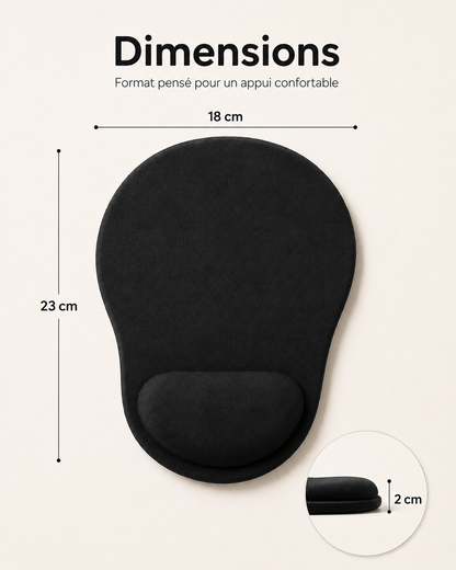 Tapis de Souris Ergonomique avec Repose-Poignet Intégré
