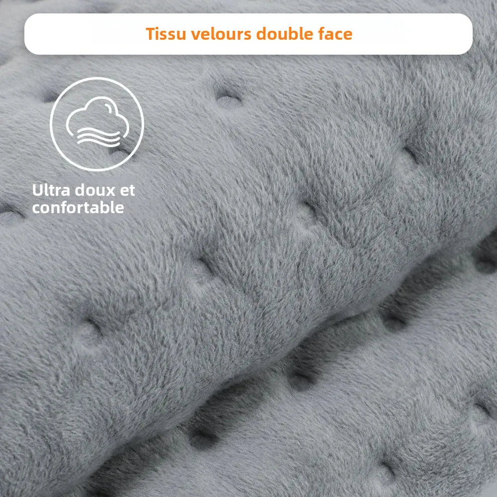 Tapis chauffant en velours double face ultra-doux