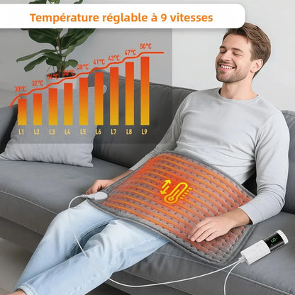 Tapis chauffant électrique posé sur le ventre, 9 niveaux de température