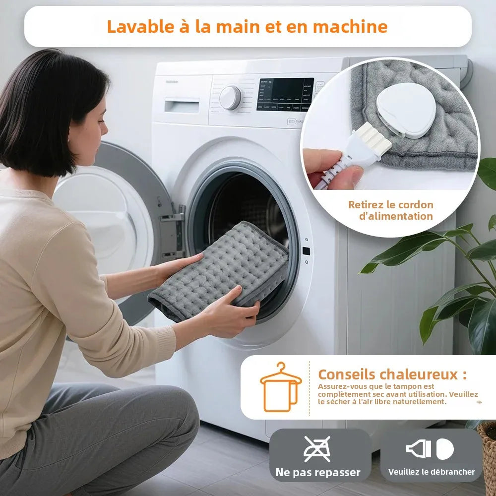 Tapis chauffant lavable en machine, câble détachable