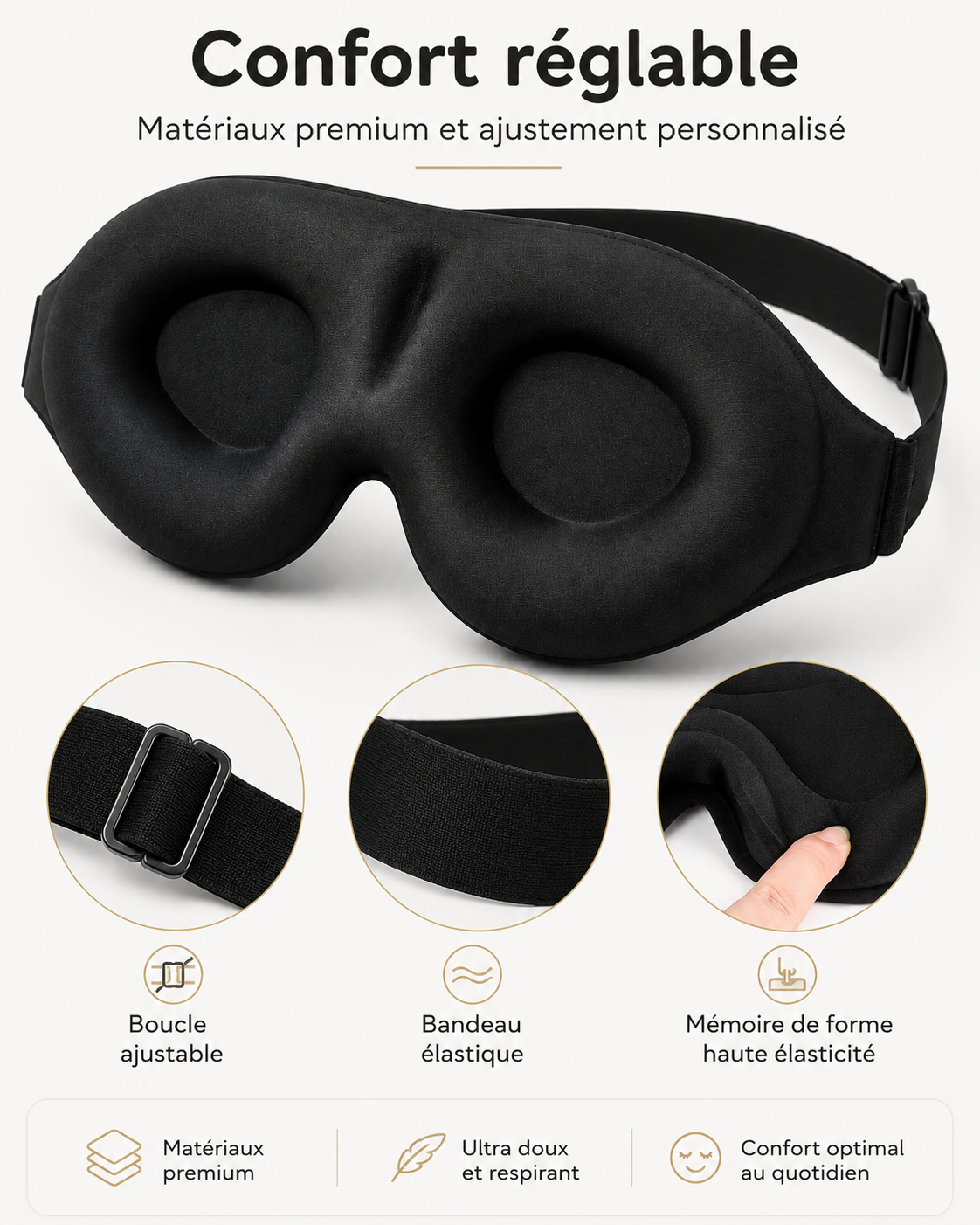Masque Sommeil 3D Anatomique Contouré