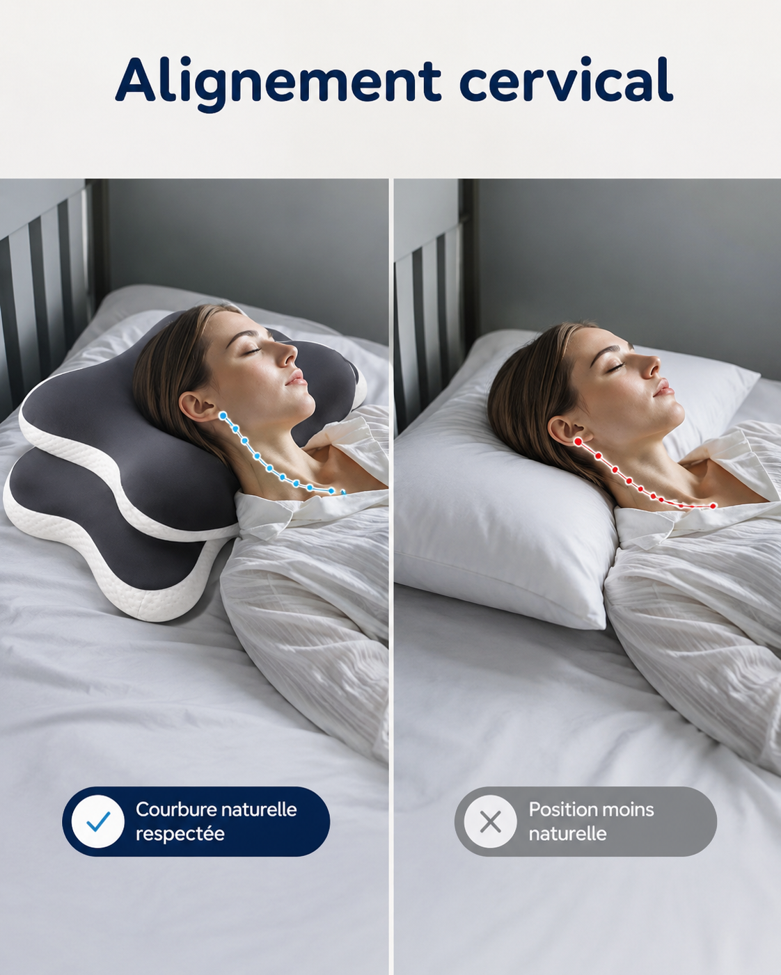 Oreiller Cervical Papillon Mémoire de Forme