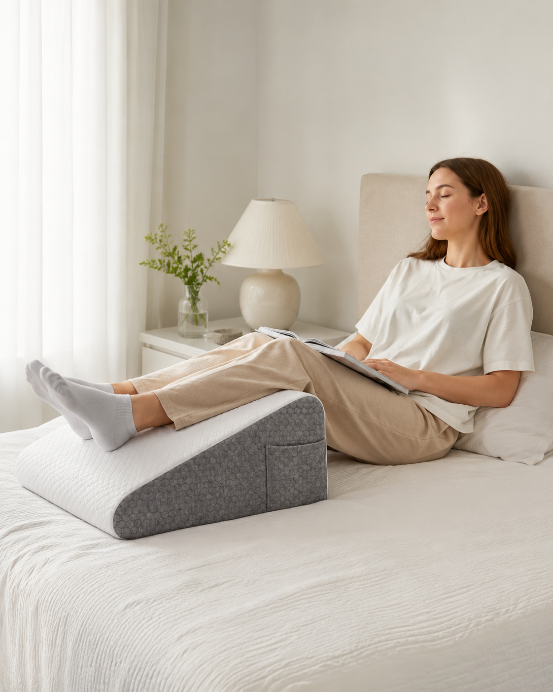 Oreiller Anti-Ronflement Incliné Mémoire de Forme 6-en-1