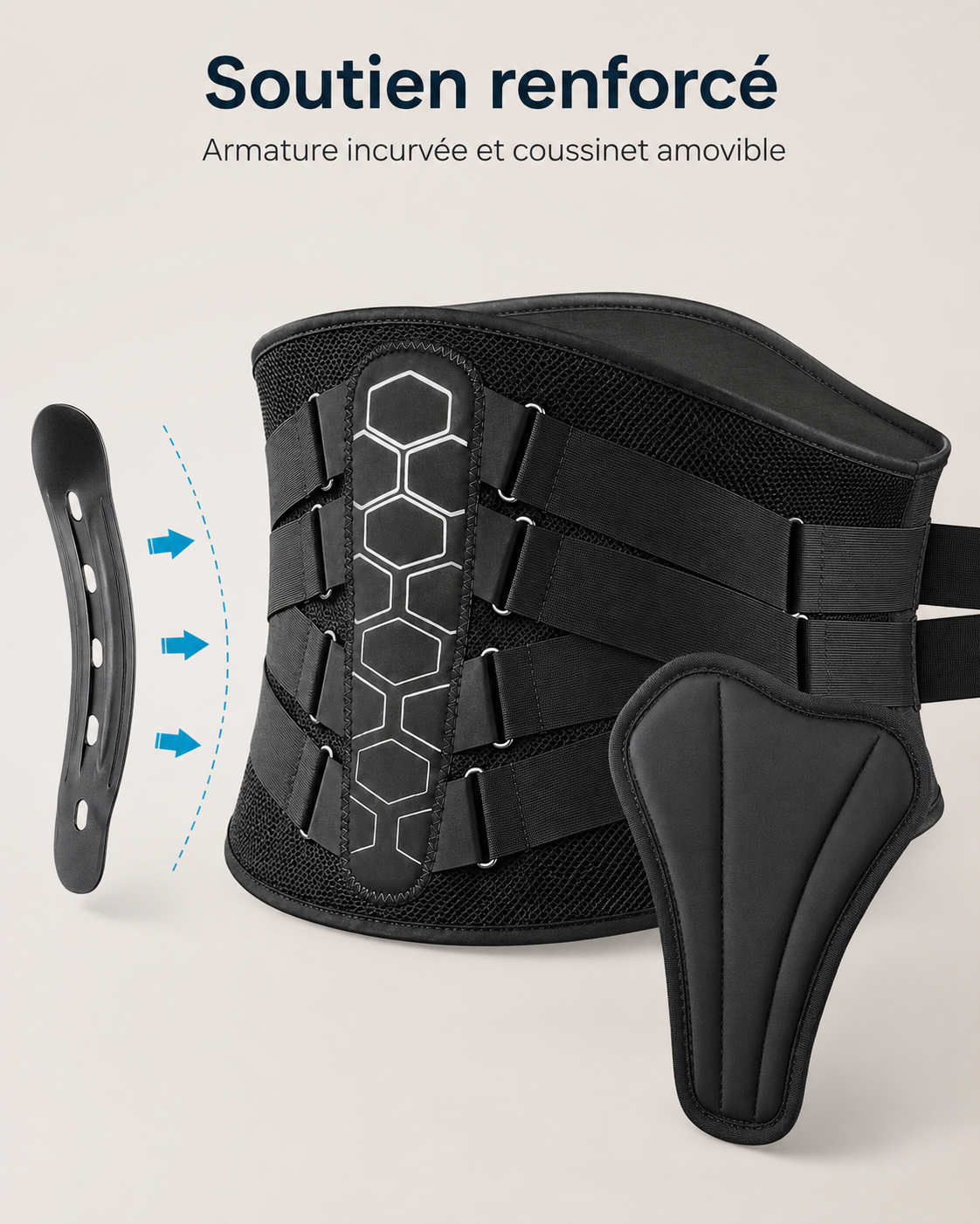 Ceinture Lombaire à Sangles Croisées et Armature Renforcée