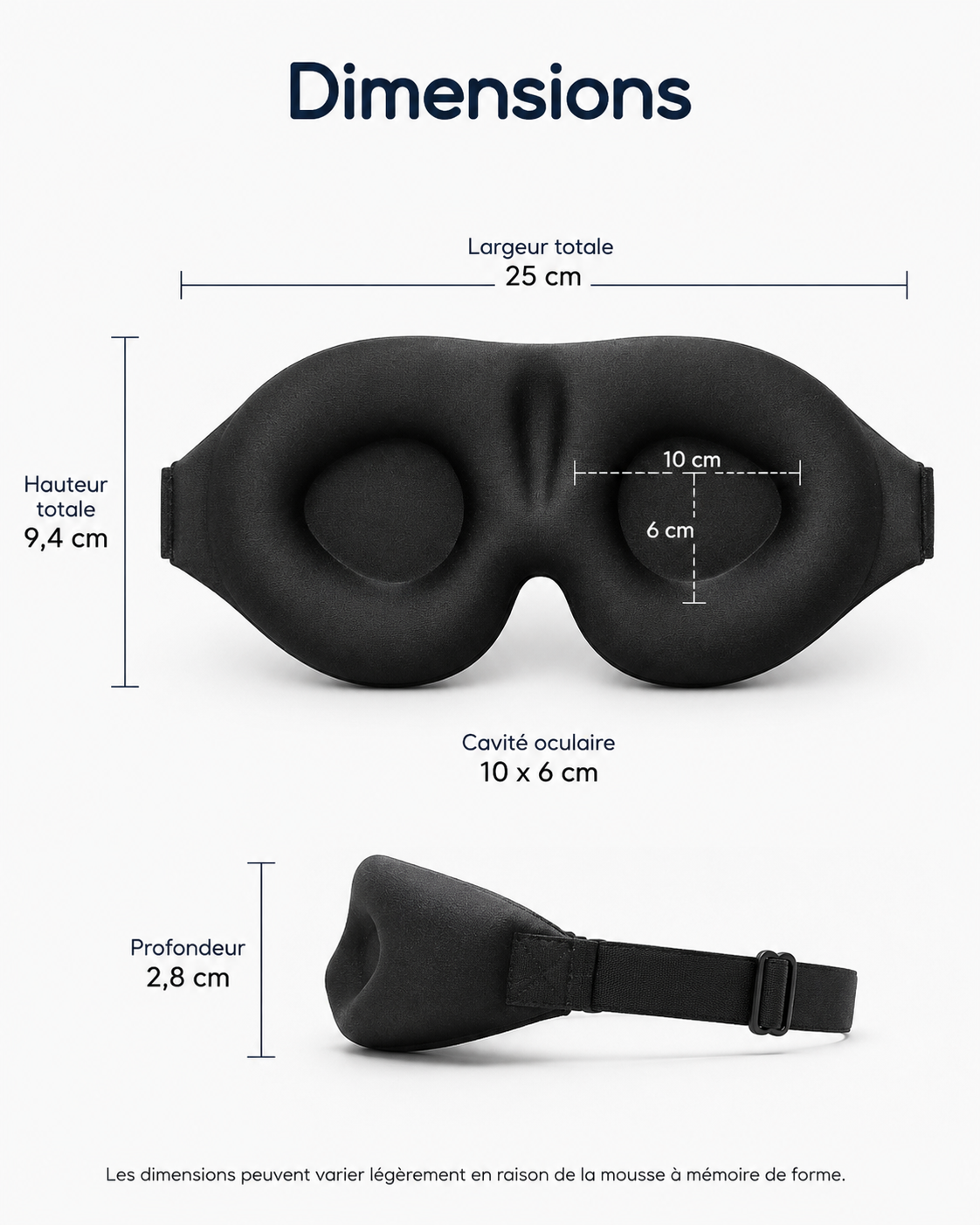 Masque Sommeil 3D Anatomique Contouré
