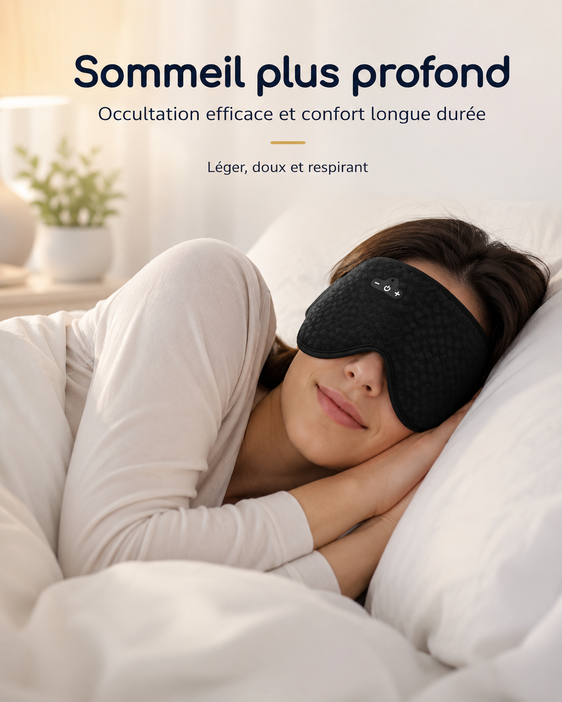Masque Sommeil 3D avec Écouteurs Bluetooth